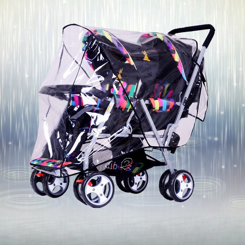Stroller Rain Cover - Çift Koltuklu İkiz Bebek Arabası Yağmurluğu
