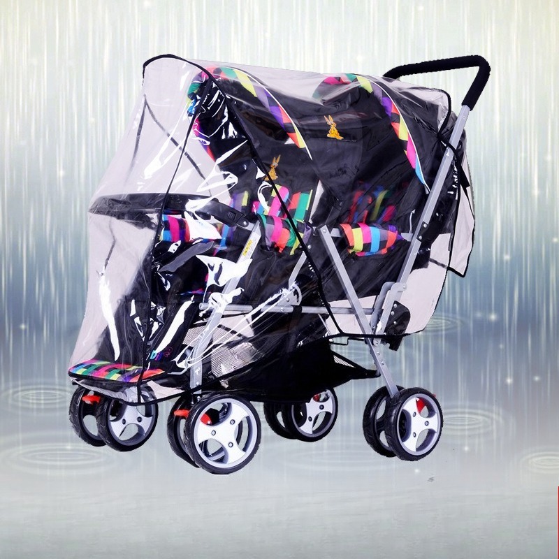 Stroller Rain Cover - İkiz Bebek Arabası Yağmurluğu Çift Koltuklu