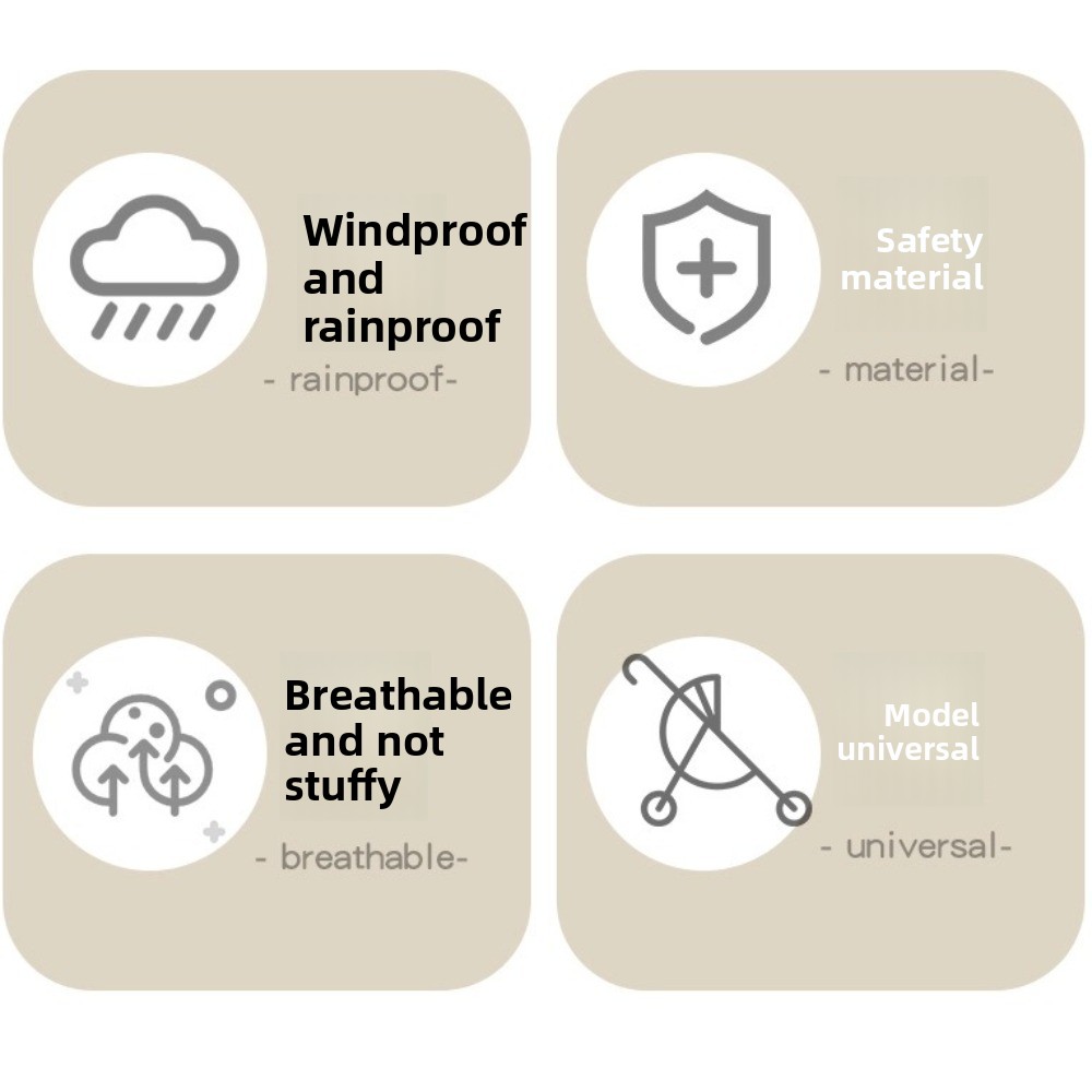 Stroller Rain Cover - Şeffaf Bebek Arabası Yağmur Korumalı Kapak