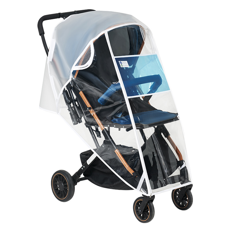 Stroller Rain Cover - Şeffaf Göz Korumalı, Çift Fermuarlı, Rüzgar